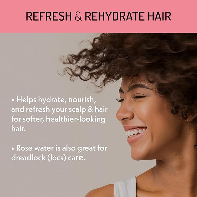 Eve Hansen Organic Rose Water Spray for Face | Huge 8 oz Moroccan Rosewater Face Toner and Makeup Setting Spray | Soothing Neck and Face Mist to Reduce Eye Puffiness, Dark Circles and Redness - Bloomnest