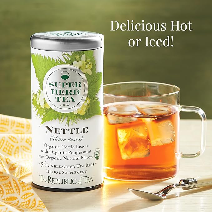 The Republic of Tea — Organic Nettle SuperHerb Tea Tin, 36 Herbal Tea Bags, Naturally Caffeine-Free - Bloomnest