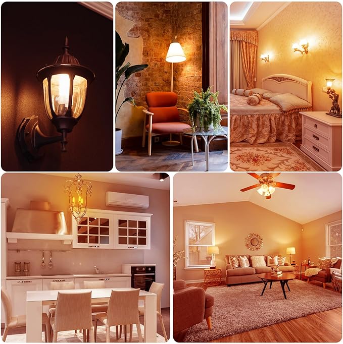 dalattin T6 LED Light Bulbs, 40W Equivalent Dimmable 2700K Soft Warm White Small Lightbulbs, Efficient 4.5W T25 Decorative Bulbs, E12 Base, 120V, for Chandelier Ceiling Fan Wall Sconce, 24Pack - Bloomnest
