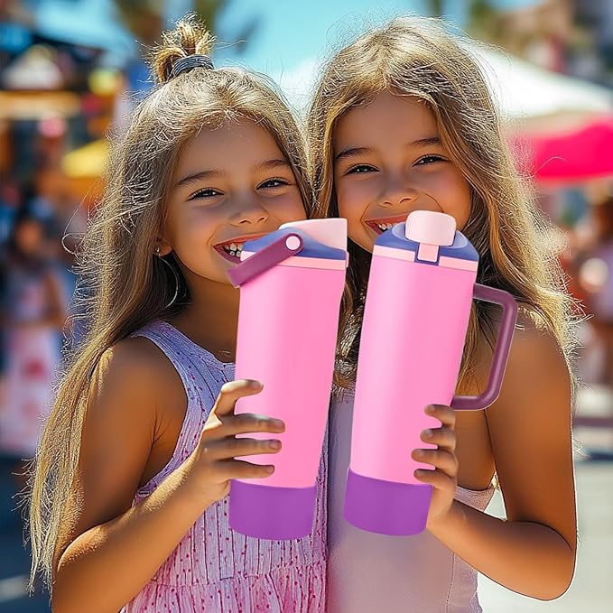 Mity rain 2PCS Protective Silicone Boots for Owala 30oz & 40oz FreeSip Sway Bottles & Tumblers - Accessories for owala, Enhances Stability & Prevents Scratches (Purple) Mityrain