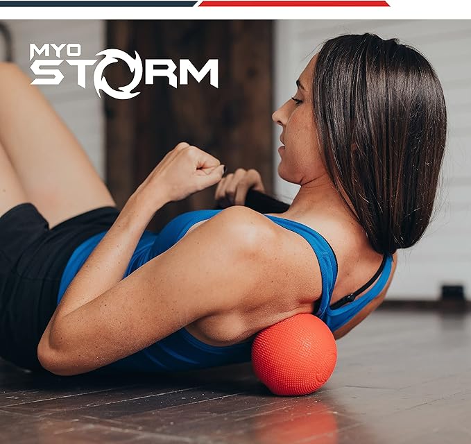MyoStorm Mini Meteor Heating Vibrating Massage Ball Roller for Muscle Recovery Therapy and Pain Relief + 4 Speed Vibration, Portable - Bloomnest