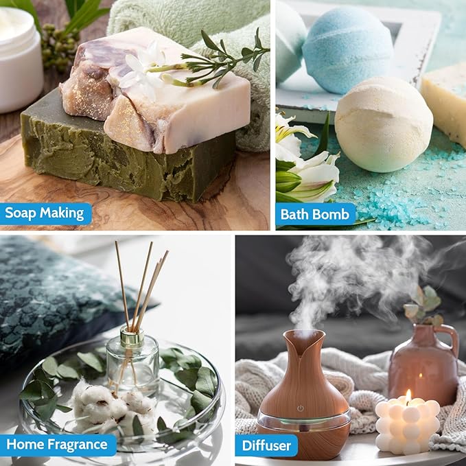 Essential Oils Set, Clean Scents Fragrance Oil Essential Oils for Diffuser Aromatherapy - Fresh Linen, Extra Clean, Warm Cotton, Soft Powder, Pure Soap, Eucalyptus Peppermint, 6x10ml - Bloomnest