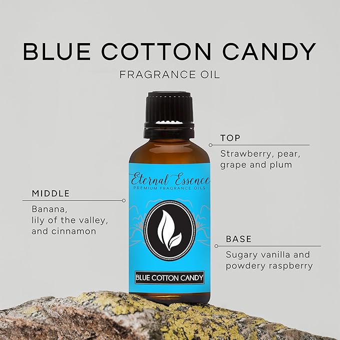 Eternal Essence Oils Blue Cotton Candy 30ml Premium Fragrance Oil - for Candle, Soap Making, Aromatherapy, Diffusers, Home Care, & Humidifiers EternalEssenceOils