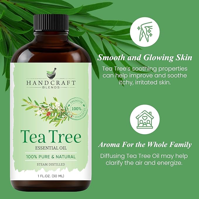 Handcraft Blends Tea Tree Essential Oil – 1 Fl Oz – 100% Pure and Natural – Premium Grade Essential Oil for Diffuser and Aromatherapy, Skin, Massage, Candle and Soap Making Fragrance - Bloomnest