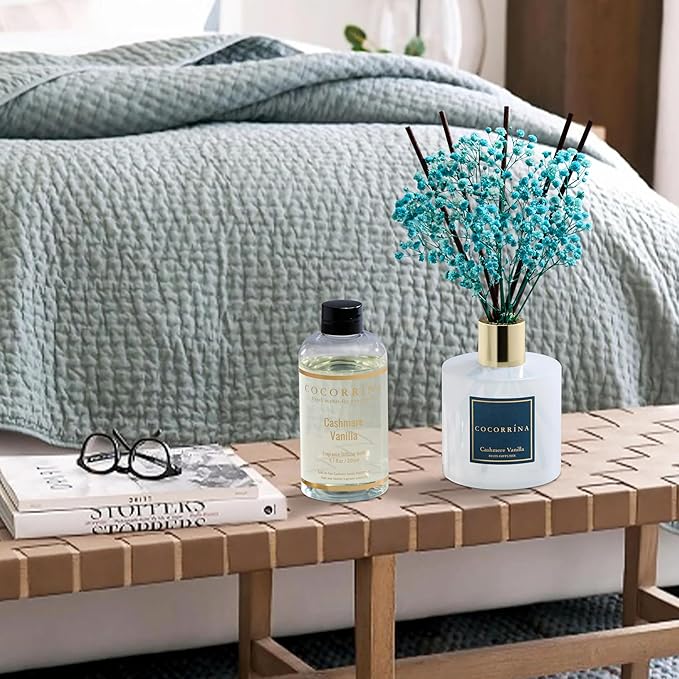 COCORRÍNA Reed Diffuser Refill - Cashmere Vanilla 6.7 Fl.oz Reed Diffuser Refill with 8 Sticks - Bloomnest