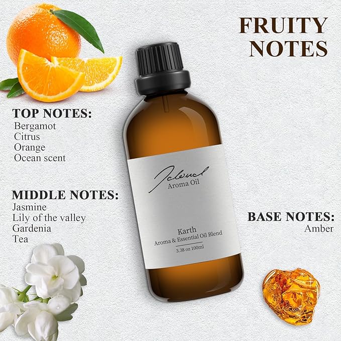 JCLOUD Karth Essential Oil for Air Machine | Hotel Scent - Pure Aromatherapy Diffuser Oil With Bergamot, Orange and Amber, Home Luxury & Hotel Scents for Essential Oil Diffusers - 100mL JCLOUD