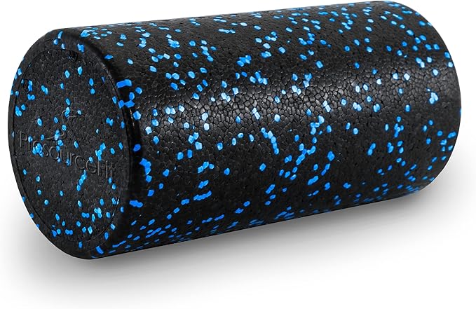 ProsourceFit High Density Foam Rollers 12 - inches Long, Firm Full Body Athletic Massage Tool for Back Stretching, Yoga, Pilates, Post Workout Muscle Recuperation, Black/Blue - Bloomnest