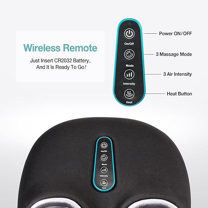 2-in-1 Shiatsu Foot and Back Massager with Heat, Foot Warmer Heating Pad for Circulation and Pain Relief, Plantar Fasciitis, Neuropathy, Adjustable Kneading Massagers, Gifts for Women,Men - Bloomnest
