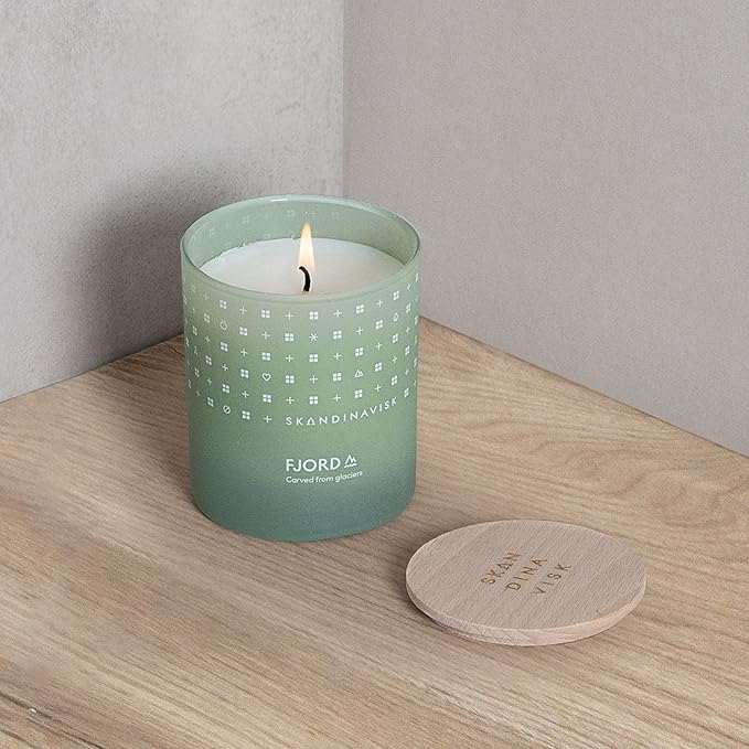 Skandinavisk Fjord Scented Candle. Fragrance Notes: Apple and Pear Blossom, Orchard Fruits and Redcurrants. 7.0 oz. - Bloomnest