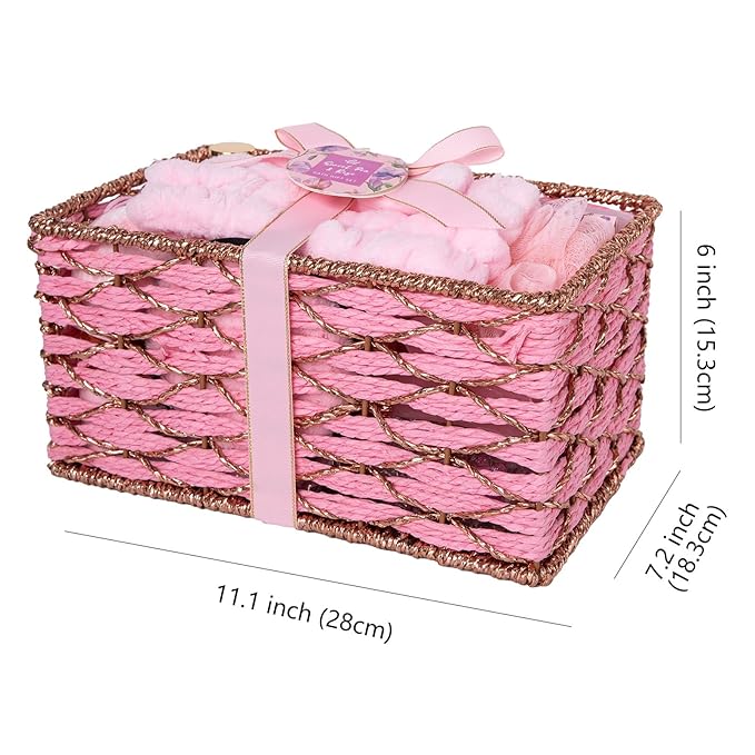 35 Pcs Valentines Day Gifts Basket for Women, Rose Bath and Body Gift, Facial Skin Care Set, Self Care Pampering Kit, Face Sheet Mask, Home Spa, Perfume, Birthday, Mother Day, Bridal Shower - Bloomnest