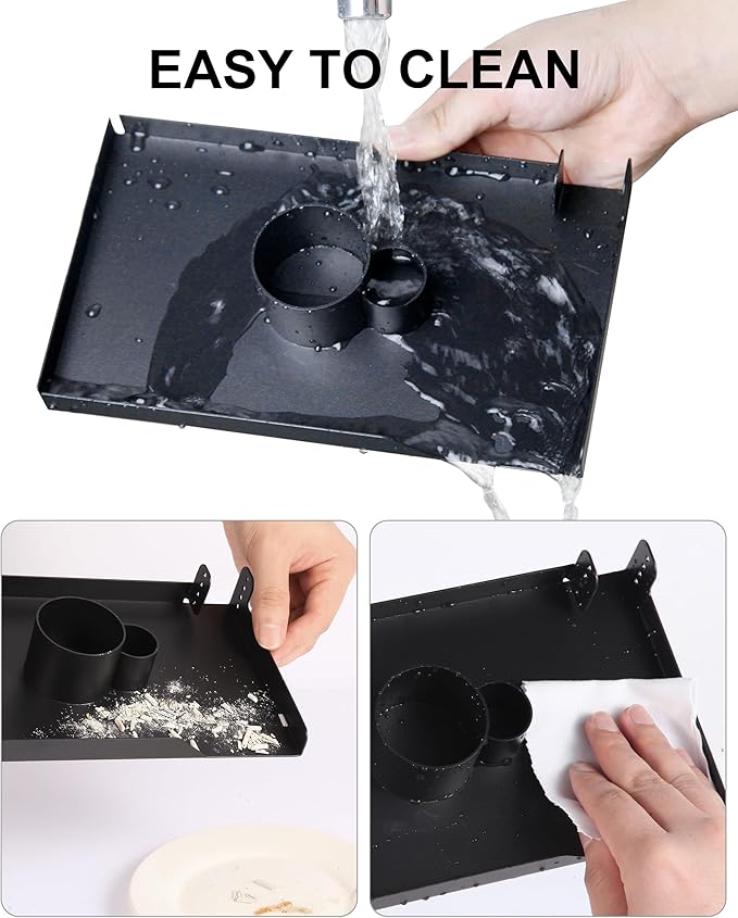 Large Incense Holder, 8.6" Length Sage Holder for Burning, Palo Santo Holder for Incense Sticks, Sage Bundle, Smudge Stick, Metal Ash Catcher Tray for Meditation Yoga Room Decor (Black) - Bloomnest