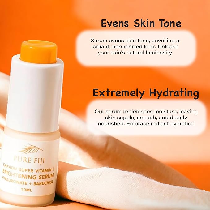 Pure Fiji Vitamin C Brightening Duo Kit - Foaming Oil and Brightening Vitamin C Face Serum - Anti Aging Anti-Wrinkle Facial Serum Gentle Foaming Oil, Antioxidant Serum, for All Skin Types - Bloomnest