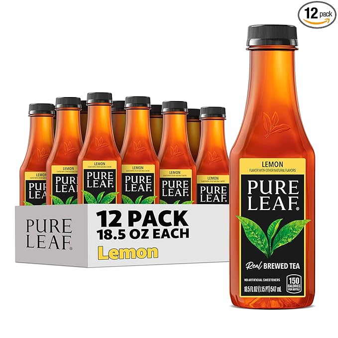 Pure Leaf Iced Tea, Sweetened Lemon, Real Brewed Tea, 18.5 Fl Oz Bottles (Pack of 12) - Bloomnest