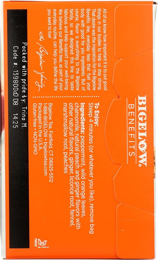 Bigelow Tea Ginger & Peach, 18 ct (Pack of 2) - Bloomnest