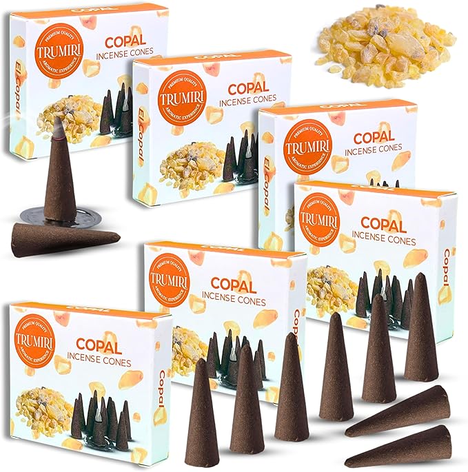 Copal Incense Cones - 60 Pack (10 Cones Each) - Scented Incense TRUMIRI