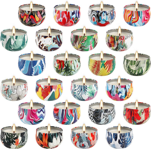 24Pack Scented Candles,Soy Wax Travel Tin Jar Candles,Aromatherapy Candles for Home 2.5 OZ Scented Candles for Mom for Christmas Candles, Birthday, Thanksgiving, Mother's Day,Valentine'sDay