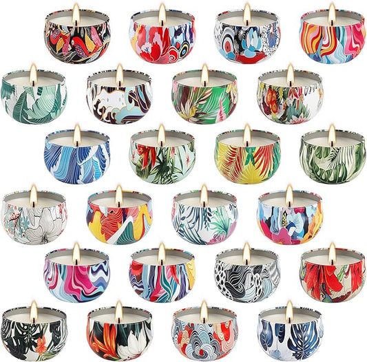 24Pack Scented Candles,Soy Wax Travel Tin Jar Candles,Aromatherapy Candles for Home 2.5 OZ Scented Candles for Mom for Christmas Candles, Birthday, Thanksgiving, Mother's Day,Valentine'sDay - Bloomnest