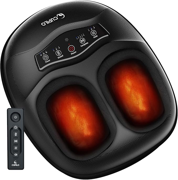 FSA Foot Massager with Heat and Remote - HSA Eligible, Feet Massager for Plantar Fasciitis & Neuropathy, Shiatsu Deep Kneading for Foot Pain Relief, Gifts for Mom Dad, Fits Up to Size 13 - Bloomnest
