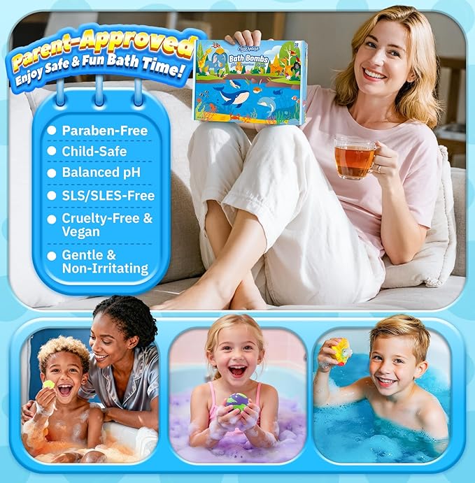 Bath Bombs for Kids with Surprise Inside, 20 Pack Handmade Bath Bomb Gift Set with Glow-in-The-Dark Toys, Fizzy Bath Balls for Fun, Great Christmas Gift or 2025 Advent Calendar for Boys & Girls - Bloomnest
