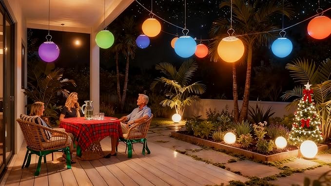 LOFTEK 6-inch LED Light Ball: Nursery Night Light with Remote Control, 16 RGB Color Changing & Dimming Rechargeable, Cordless Portable Floating Pool Lights for Kids or Decor - Bloomnest
