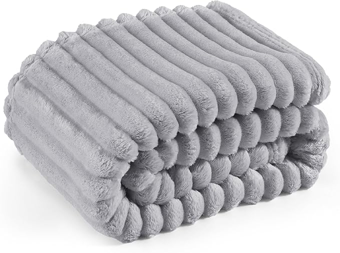 Bedsure GentleSoft Twin XL Blanket for Bed - Cozy Soft Blankets for Women, Cute Large Throws for Girls, Light Grey, 66x90 Inche - Bloomnest