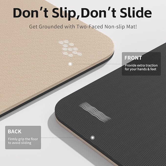 Yoga Mat 8mm Super Thick TPE Fitness Mat | SGS Certified | Non-Slip, Odorless & Tear-Resistant | Unisex with Strap | for Yoga, Pilates, Meditation & Home Workouts - Bloomnest