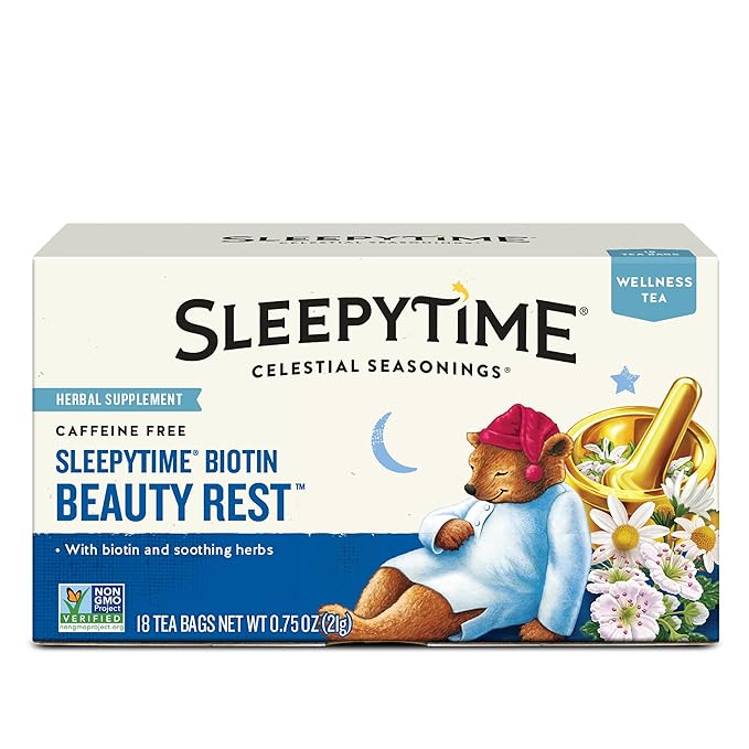 Celestial Seasonings Sleepytime Biotin Beauty Rest Tea, 18 Tea Bags Box - Bloomnest