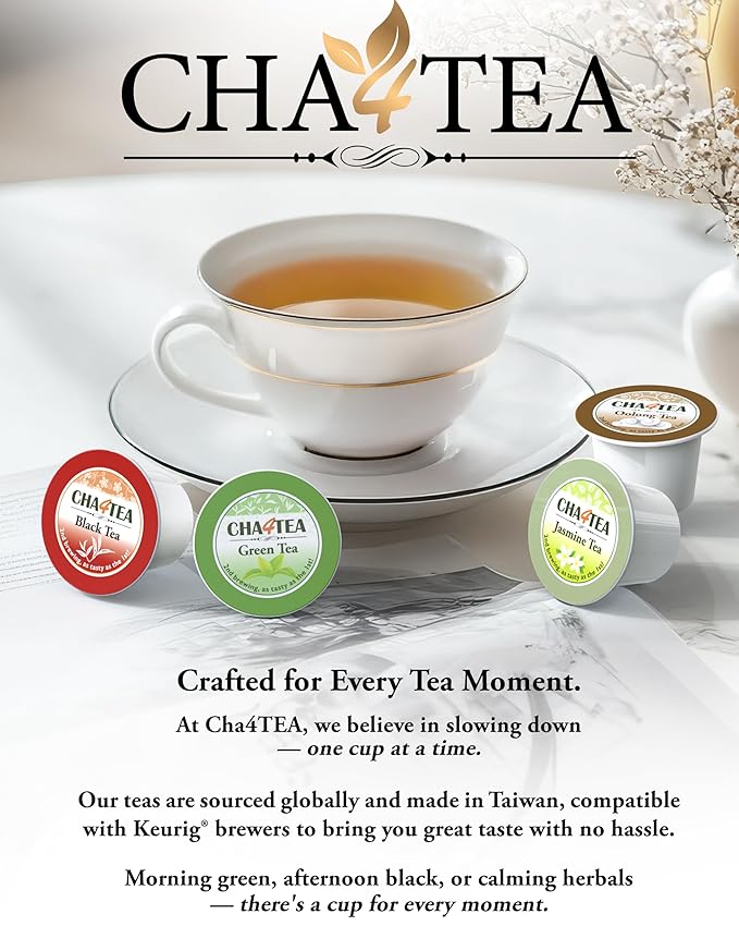Cha4TEA 36-Count Earl Grey Tea Pods – Compatible with Keurig K-Cup, Bold Black Tea with Bergamot Flavor - Bloomnest