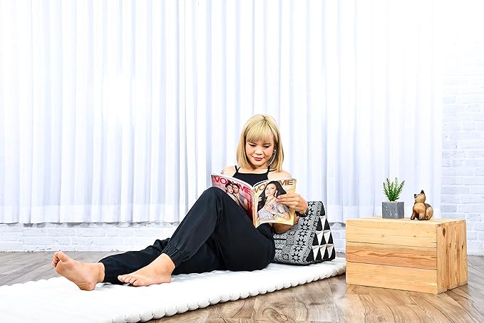 Leewadee Triangle Cushion – Comfortable Backrest for TV or Reading, Incline Pillow for Relaxing Made of Eco-Friendly Kapok, 20 x 13 inches, Black - Bloomnest