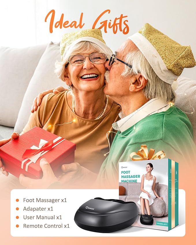 Shiatsu Foot Massager Machine with Heat & Remote, 2025 Upgraded Deep Kneading Feet Massager for Plantar Fasciitis & Neuropathy, 3 Heat Levels, Multi-Mode Massage, Auto-Off Timers, Gifts for Women Men - Bloomnest