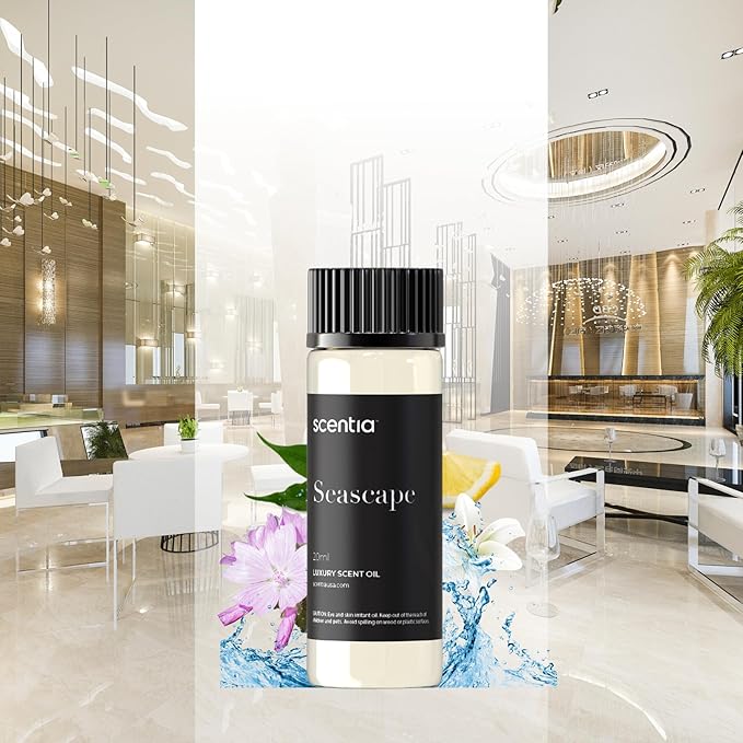 Scentia Hotel Diffuser Oil Inspired by 5-Star Hotel Scent - 50 mL 1.69 fl oz - Essential Oil Blend Botanical Jasmine, Bergamot & Fresh Marine Notes for Aromatherapy Diffusers and - Escapade - Bloomnest