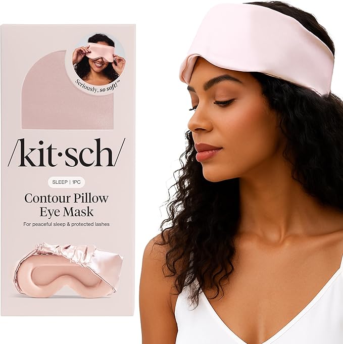 Kitsch Contour Pillow Eye Mask – Softer Than Silk Eye Mask for Sleeping, Blindfold Sleep Masks for Women & Men, No Eye Pressure, Lightweight, Eye Care, Travel Essentials - Blush - Bloomnest