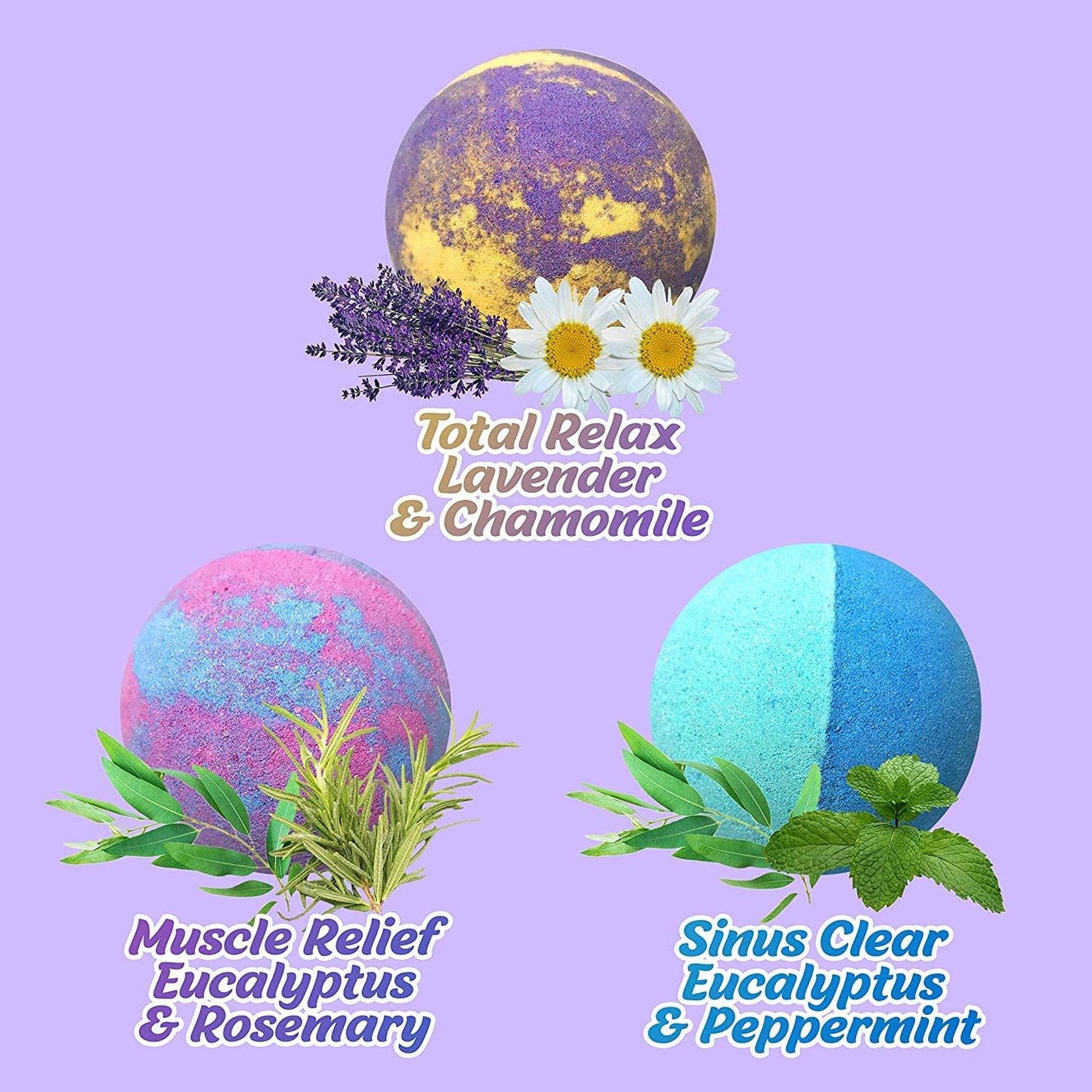 Aromatherapy Bath Bomb Set for Women & Men! Healing Essential Oil Bath Bombs Gift Box with 18 Large Natural Moisturizing Bath Fizzies Bulk Wrapped BathBomb Gift Set for Dry Skin