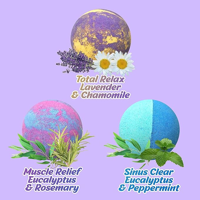 Aromatherapy Bath Bomb Set for Women & Men! Healing Essential Oil Bath Bombs Gift Box with 18 Large Natural Moisturizing Bath Fizzies Bulk Wrapped BathBomb Gift Set for Dry Skin - Bloomnest
