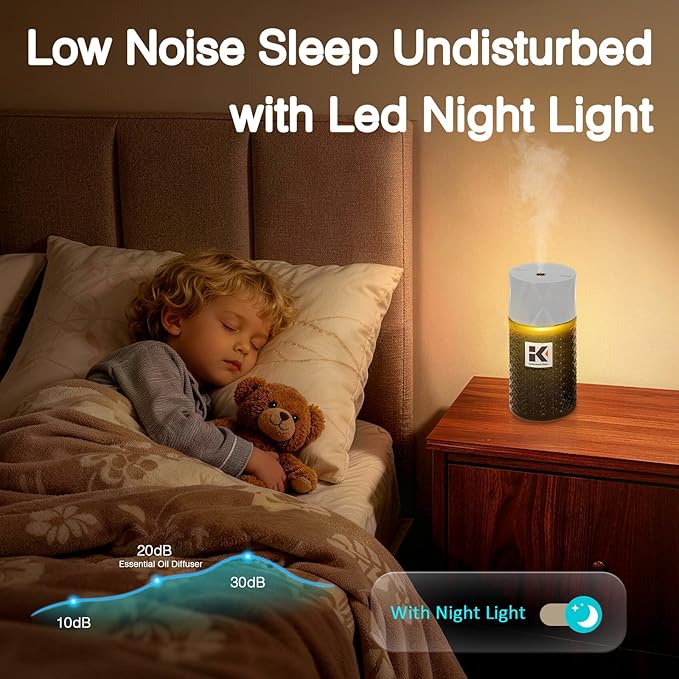 Ikeda Essential Oil Diffuser with Negative Ions, 250ml Glass Aromatherapy Diffuser with 10mL Lavender Essential Oil,3 Modes & 2000 mAH Battery Operated Car Diffuser with Night Light for Home CarAirFreshener