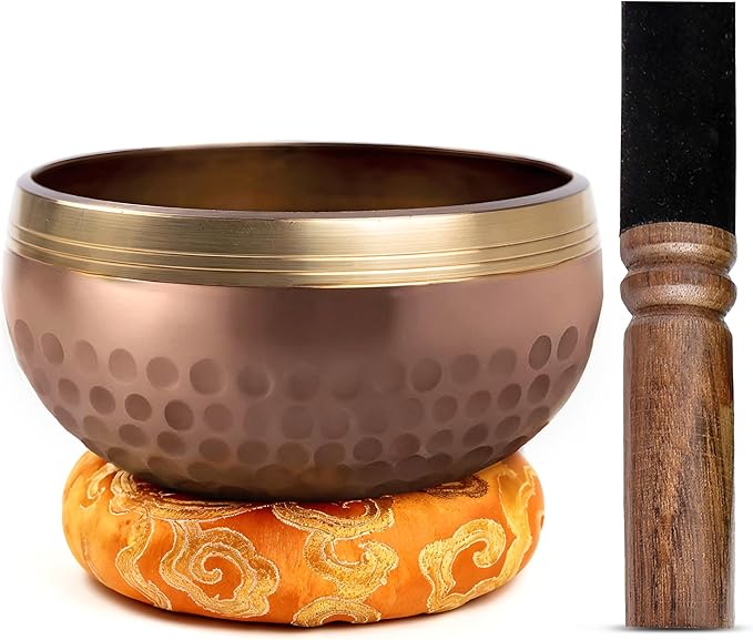 Tibetan Singing Bowl Set Brass - Master Healing Grade - Authentic Handcrafted Sound Bowl by Himalayan Bazaar