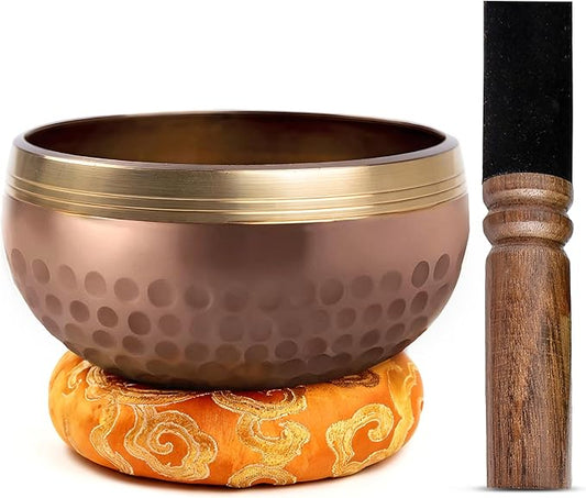 Tibetan Singing Bowl Set Brass - Master Healing Grade - Authentic Handcrafted Sound Bowl by Himalayan Bazaar