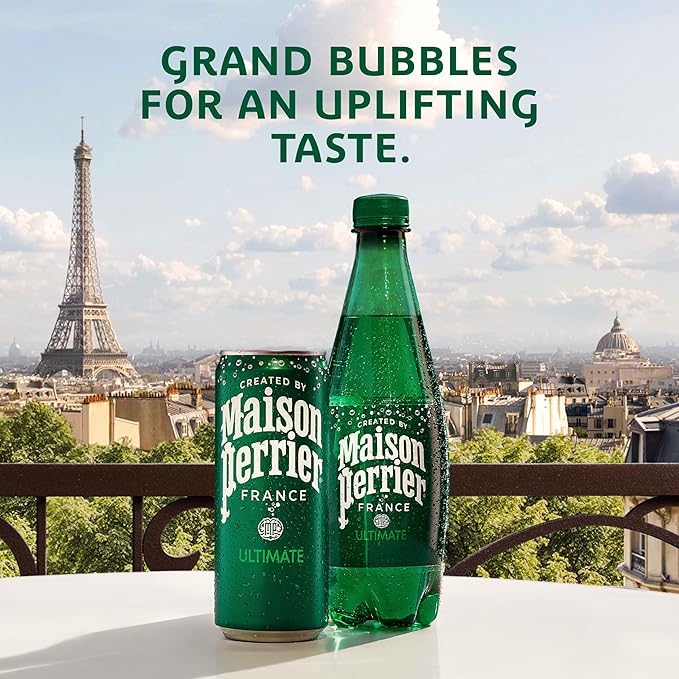 Maison Perrier Unflavored Sparkling Water, 16.9 FL OZ Plastic Water Bottle (12 count) - Bloomnest