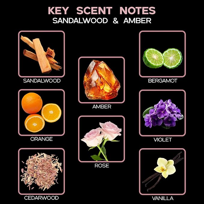 LOVSPA Sandalwood & Amber Diffuser Oil - Luxury Essential Oils for Diffuser Refill & Air Freshener Room Spray - Long-Lasting & Natural Home Fragrance, Scented Oil for Diffusers, USA Made, 4oz - Bloomnest