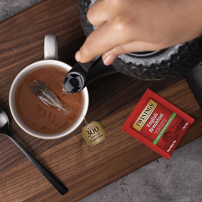 Twinings English Breakfast Tea, Decaffeinated Black Tea - Lively and Refreshing Decaf Tea Bags Individually Wrapped, 50 Count - Bloomnest