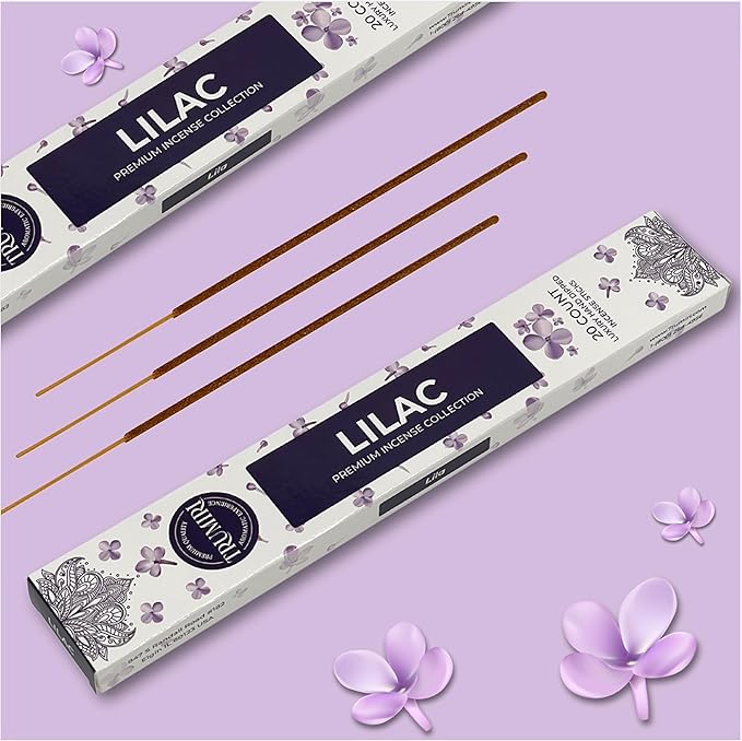 TRUMIRI Lilac Incense Sticks - Total 40 Sticks - Dual Pack of 20 - Non Toxic - Natural Fragrance TRUMIRI