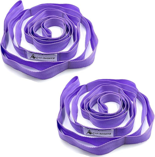 Stretching Strap Yoga Strap with Loops, Stretch Straps for Physical Therapy, Non-Elastic Exercise Strap for Pilates, Dance and Gymnastics with Workout Guide - Bloomnest
