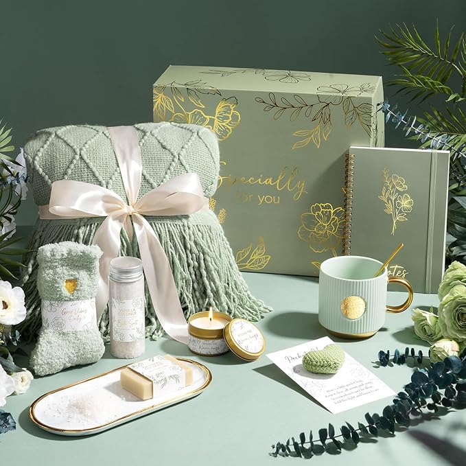 Self Care Gifts for Women Get Well Soon Gift Baskets, Birthday Gifts for Women Spa Care Package,Sympathy Inspirational Thinking of You Valentines Day Gift Set for Her Wife Girlfriend Mom Sister Friend - Bloomnest