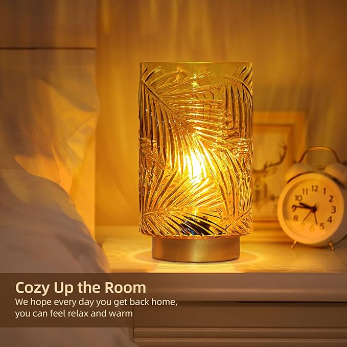 Battery Operated Table Lamp, Cordless Lamps for Home Decor, Battery Powered Nightlight with LED Bulb with Timer, Decorative Lights for Living Room Bedroom Tabletop Entryway Centerpiece Gift (L Yellow) - Bloomnest