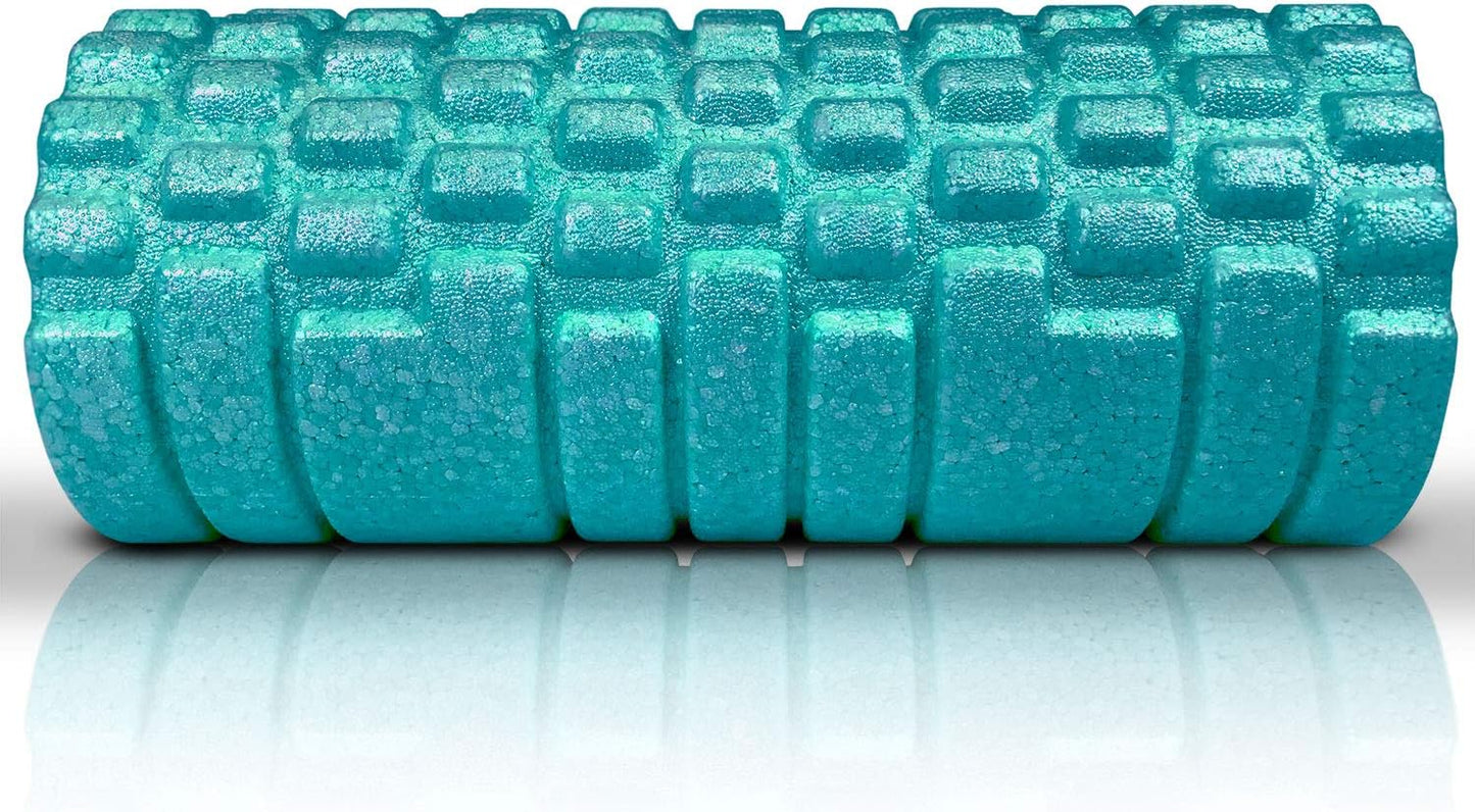 High Density Foam Roller Massager for Deep Tissue Massage of The Back and Leg Muscles - Self Myofascial Release of Painful Trigger Point Muscle Adhesions - 13" Turquoise