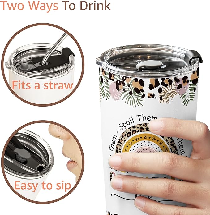 Macorner Grandma Gifts - Stainless Steel Tumbler 20oz for Women - Birthday Christmas Mothers Day Gift for Mom Nana Mimi From Daughter Son Grandkids - Best Grandma Ever - Bloomnest
