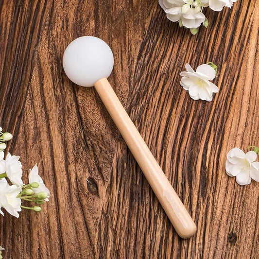 Rubber Ball Striker Mallet with Wooden Handle for Crystal Quartz or Tibetan Sound Healing Yoga Meditation Singing Bowls