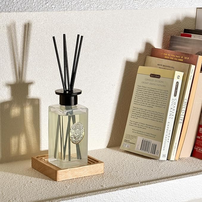 M&SENSE 6.3 oz Large Reed Diffuser Set | Creamy Vanilla Scent Oil Diffuser with Sticks | Hotel Collection Non-Toxic Essential Oil |for Bedroom Bathroom Living Room MSENSE