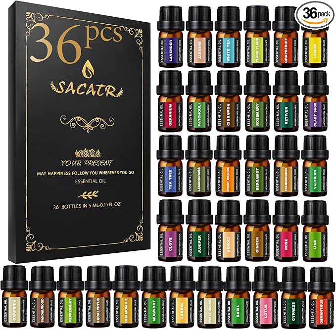 Essential Oils Set - Perfect for Massage,Diffuser, Humidifier, Massage, DIY Candle and Soap Making（36x5 ML） - Bloomnest