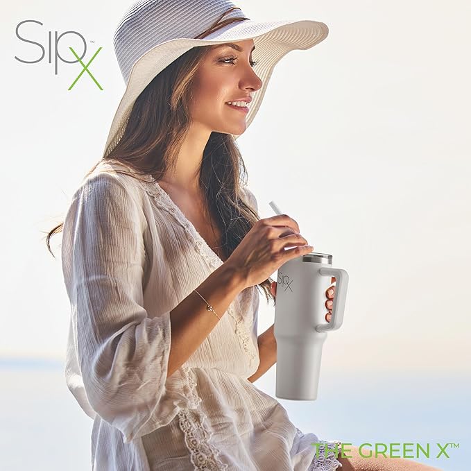 SIPX™ Insulated Tumbler With Lid And Straw, 40oz. Tumbler With Handle Keeps Cold 12 Hours, Water Bottle Thermos With Lid, BPA-Free Reusable Insulated Coffee Tumblers, Travel Mug Great For Beach Party - Bloomnest